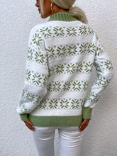 Load image into Gallery viewer, Snowflake Pattern Mock Neck Sweater
