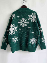 Load image into Gallery viewer, Snowflake Pattern Dropped Shoulder Sweater