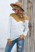 Load image into Gallery viewer, Striped Round Neck Long Sleeve T-Shirt