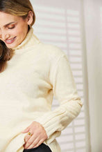 Load image into Gallery viewer, Heimish Full Size Long Sleeve Turtleneck Sweater with Side Slit