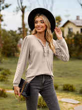 Load image into Gallery viewer, Puff Sleeve Ruffle Trim Blouse