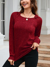 Load image into Gallery viewer, Texture Round Neck Long Sleeve Knit Top