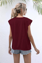 Load image into Gallery viewer, Round Neck Cap Sleeve Tee