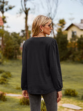 Load image into Gallery viewer, Puff Sleeve Ruffle Trim Blouse