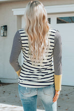 Load image into Gallery viewer, Striped Buttoned Long Sleeve Top