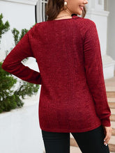 Load image into Gallery viewer, Texture Round Neck Long Sleeve Knit Top