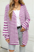 Load image into Gallery viewer, Striped Button Up Long Sleeve Cardigan