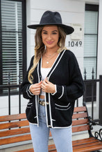 Load image into Gallery viewer, Waffle Knit V-Neck Cardigan with Pocket