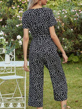Load image into Gallery viewer, Printed V-Neck Short Sleeve Jumpsuit