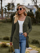 Load image into Gallery viewer, Ribbed Button-UP Cardigan with Pockets