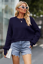Load image into Gallery viewer, Round Neck Drop Shoulder Long Sleeve Sweater