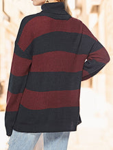 Load image into Gallery viewer, Striped Turtleneck Long Sleeve Sweater