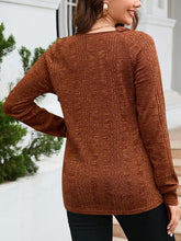 Load image into Gallery viewer, Texture Round Neck Long Sleeve Knit Top