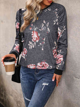 Load image into Gallery viewer, Floral Round Neck Raglan Sleeve Sweatshirt