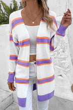 Load image into Gallery viewer, Striped Dropped Shoulder Cardigan