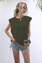 Load image into Gallery viewer, Round Neck Cap Sleeve Tee