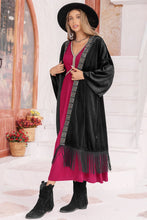 Load image into Gallery viewer, Opne Front Fringe Detail Long Sleeve Cardigan