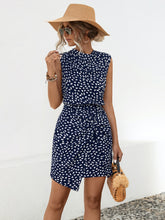 Load image into Gallery viewer, Twisted Printed Sleeveless Mini Dress