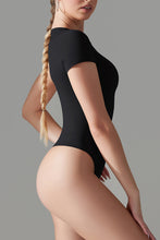 Load image into Gallery viewer, Round Neck Short Sleeve Active Bodysuit