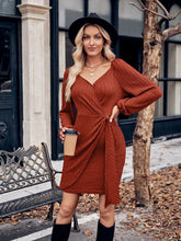 Load image into Gallery viewer, Asymmetrical Surplice Puff Sleeve Mini Dress