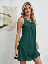 Load image into Gallery viewer, Eyelet Grecian Neck Mini Dress
