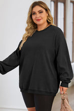 Load image into Gallery viewer, Plus Size Round Neck Dropped Shoulder Sweatshirt