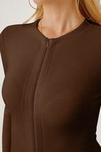 Load image into Gallery viewer, Zip Up Long Sleeve Bodysuit