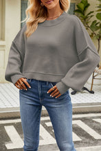 Load image into Gallery viewer, Round Neck Dropped Shoulder Sweater