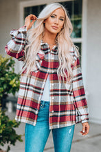 Load image into Gallery viewer, Double Take Plaid Button Front Shirt Jacket with Breast Pockets