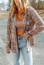 Load image into Gallery viewer, Double Take Plaid Long Sleeve Hooded Jacket