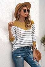 Load image into Gallery viewer, Striped Round Neck Long Sleeve T-Shirt