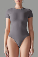 Load image into Gallery viewer, Round Neck Short Sleeve Active Bodysuit
