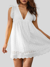 Load image into Gallery viewer, Ruffled Eyelet Cap Sleeve Mini Dress