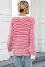 Load image into Gallery viewer, Striped Round Neck Long Sleeve Knit Top
