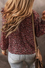 Load image into Gallery viewer, Ruffled Floral Waffle-Knit Blouse