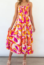 Load image into Gallery viewer, Printed Smocked Square Neck Tiered Sleeveless Dress