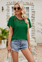 Load image into Gallery viewer, Spliced Lace Flutter Sleeve Top