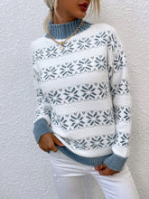 Load image into Gallery viewer, Snowflake Pattern Mock Neck Sweater