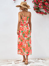 Load image into Gallery viewer, Printed Spaghetti Strap Front Slit Dress