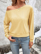 Load image into Gallery viewer, Eyelet Dropped Shoulder Blouse