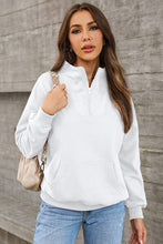 Load image into Gallery viewer, Quarter Zip Dropped Shoulder Sweatshirt