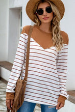 Load image into Gallery viewer, Striped Round Neck Long Sleeve T-Shirt