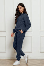 Load image into Gallery viewer, Round Neck Sweatshirt and Sweatpants Set