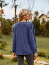 Load image into Gallery viewer, Puff Sleeve Ruffle Trim Blouse
