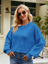 Load image into Gallery viewer, Round Neck Dropped Shoulder Sweater