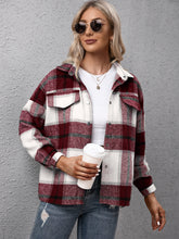 Load image into Gallery viewer, Plaid Long Sleeve Shirt Jacket