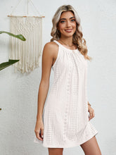 Load image into Gallery viewer, Eyelet Grecian Neck Mini Dress
