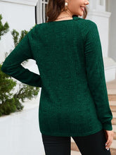 Load image into Gallery viewer, Texture Round Neck Long Sleeve Knit Top