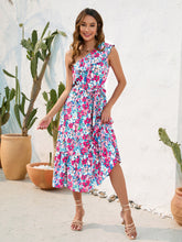 Load image into Gallery viewer, Ruffled Printed One Shoulder Midi Dress