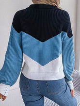 Load image into Gallery viewer, Color Block Dropped Shoulder Sweater